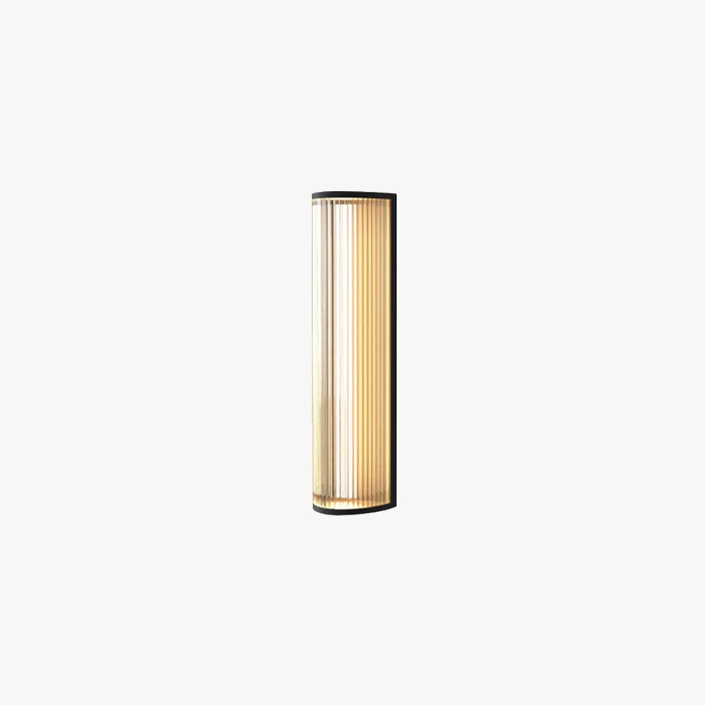 Orr Modern Semi-Cylindrical Outdoor Metal Acrylic Wall Lamp Clear Black Organic