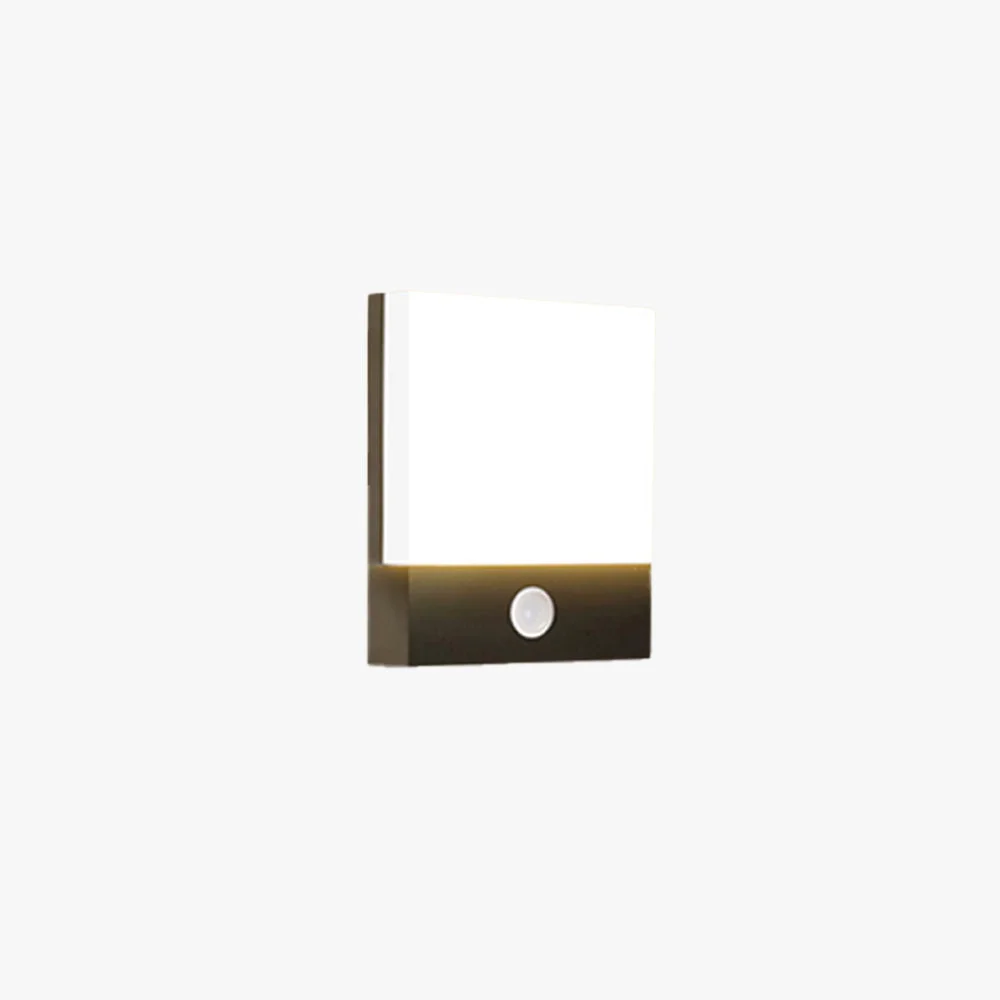 Detailed Orr Modern Sensor Rectangular Metal Outdoor Wall Lamp Black White Exceptional