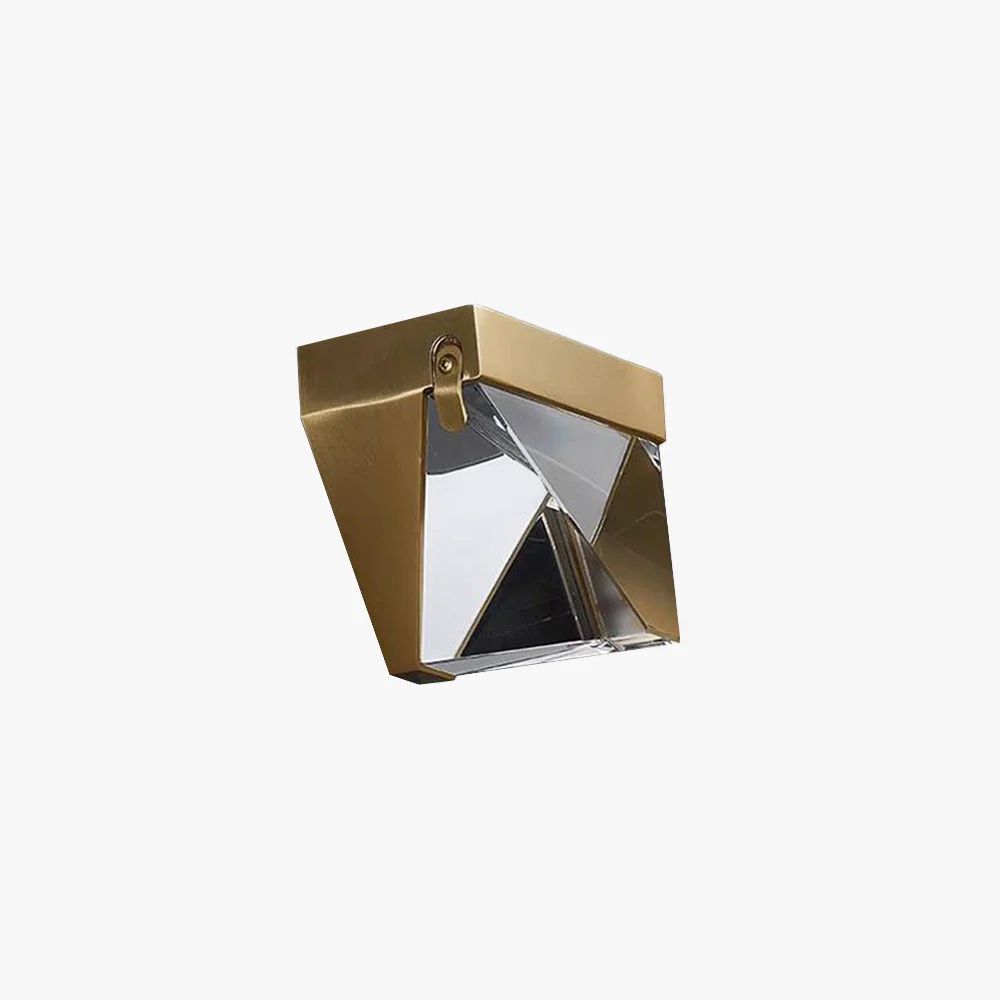 World-Class Orr Waterproof Diamond Shape Metal Crystal Outdoor Wall Lamp Gold Black Specialty
