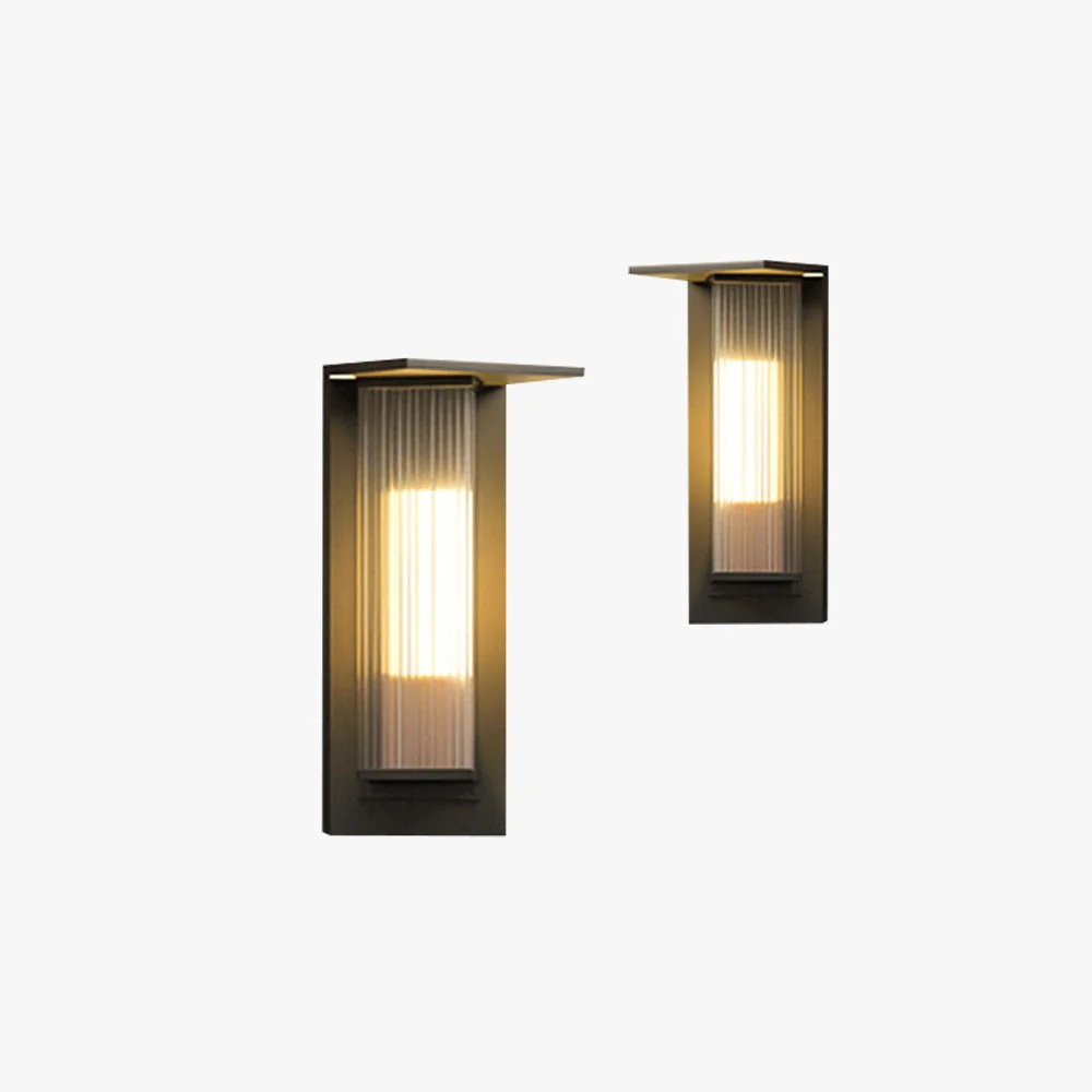 Exceptional Orr Modern Rectangular Acrylic Outdoor Wall Lamp Black Transparent Crafted