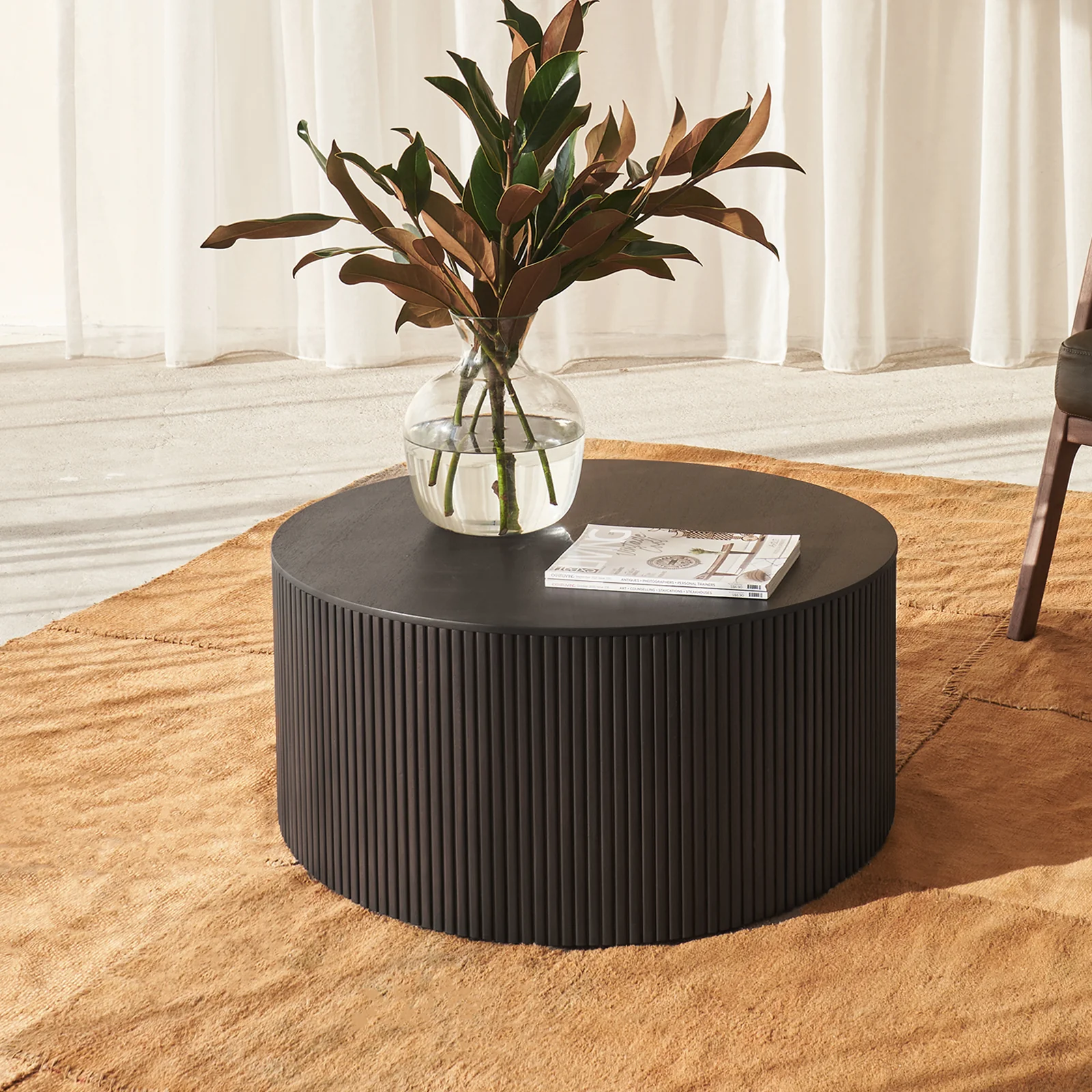 Trendy Roller Max Coffee Table Mahogany Dark Brown – Medium 60cm Expertly Made
