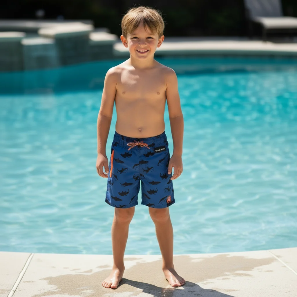 Eco-Friendly Body Glove Boys Swim Trunks 4-7 Navy Shark Print Specialty