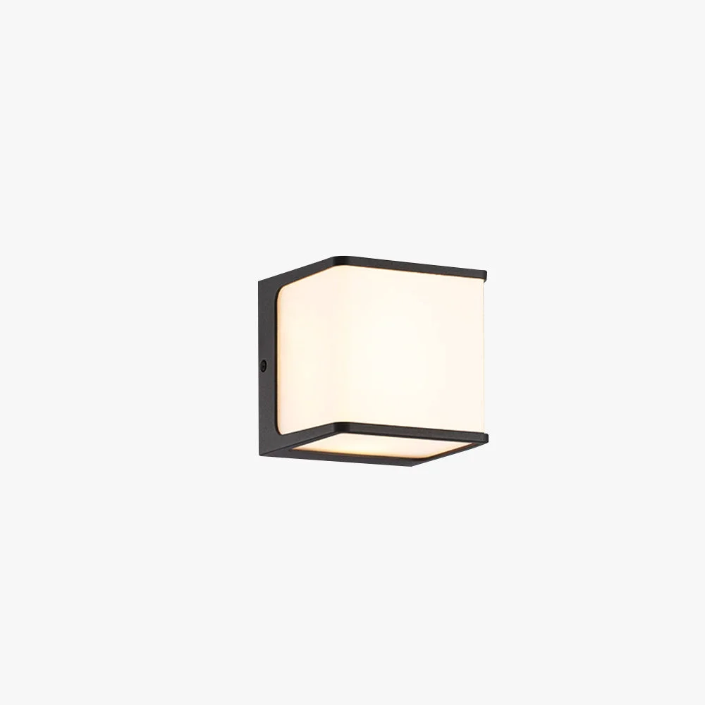 Orr Modern Minimalist Rectangular Acrylic Sensor Solar Outdoor Wall Lamp Black White Smart