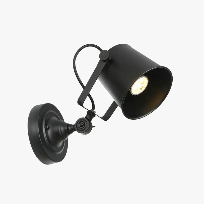 Artisan Brady Modern Bucket Metal Adjustable Wall Lamp Black Rust Unique