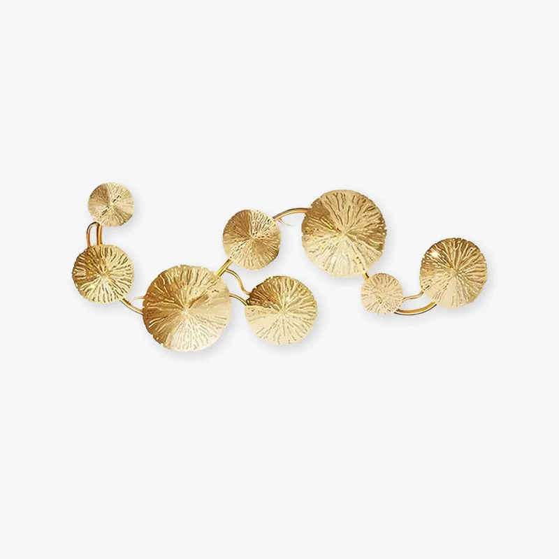 Sustainable Knox Modern Metal Round Lotus Leaf Wall Lamp Gold Powerful