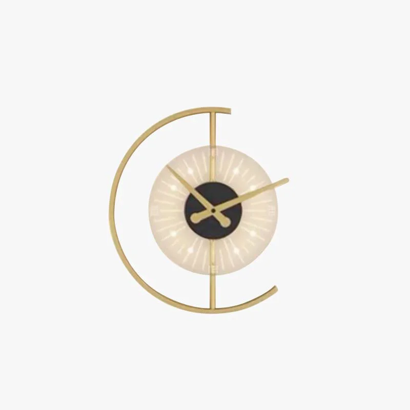 Trendy Nielsen Modern Clock Metal Acrylic LED Wall Lamp Black Gold User-Friendly