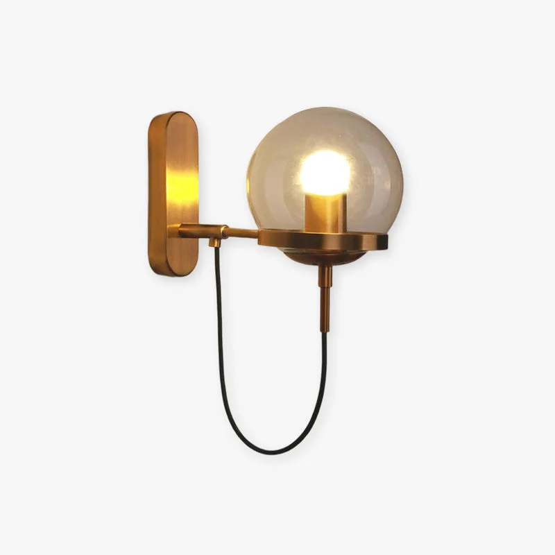 Fine Crafted Alessio Rustic Retro Glass Globe Wall Lamp Black Bronze Stylish
