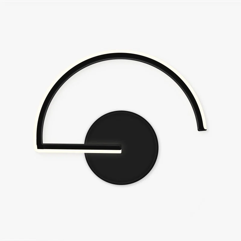 Sophisticated Lacey Minimalist Linear Semicircular Metal Decor Wall Lamp Black White Refined