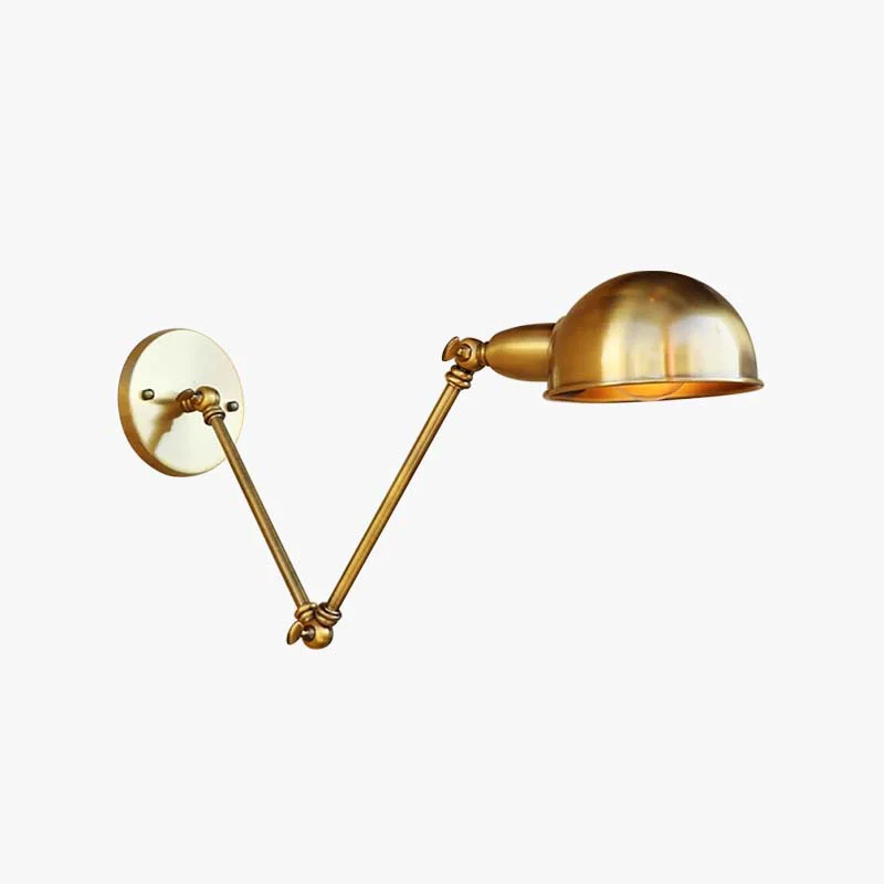 Lightweight Brady Vintage Semi-sphere Metal Swing Arm Foldable Wall Lamp Bronze Fine Crafted