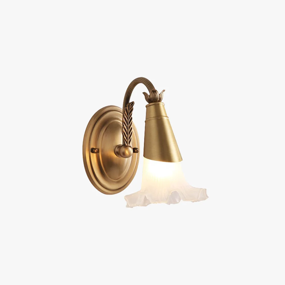 User-Friendly Félicie Nordique Retro Flower Metal Glass Wall Lamp Gold Efficient