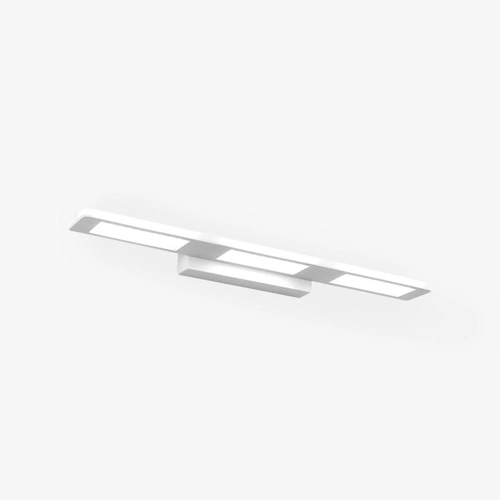 Durable Leigh Modern Rectangular Metal Acrylic Wall Lamp White Bathroom Detailed