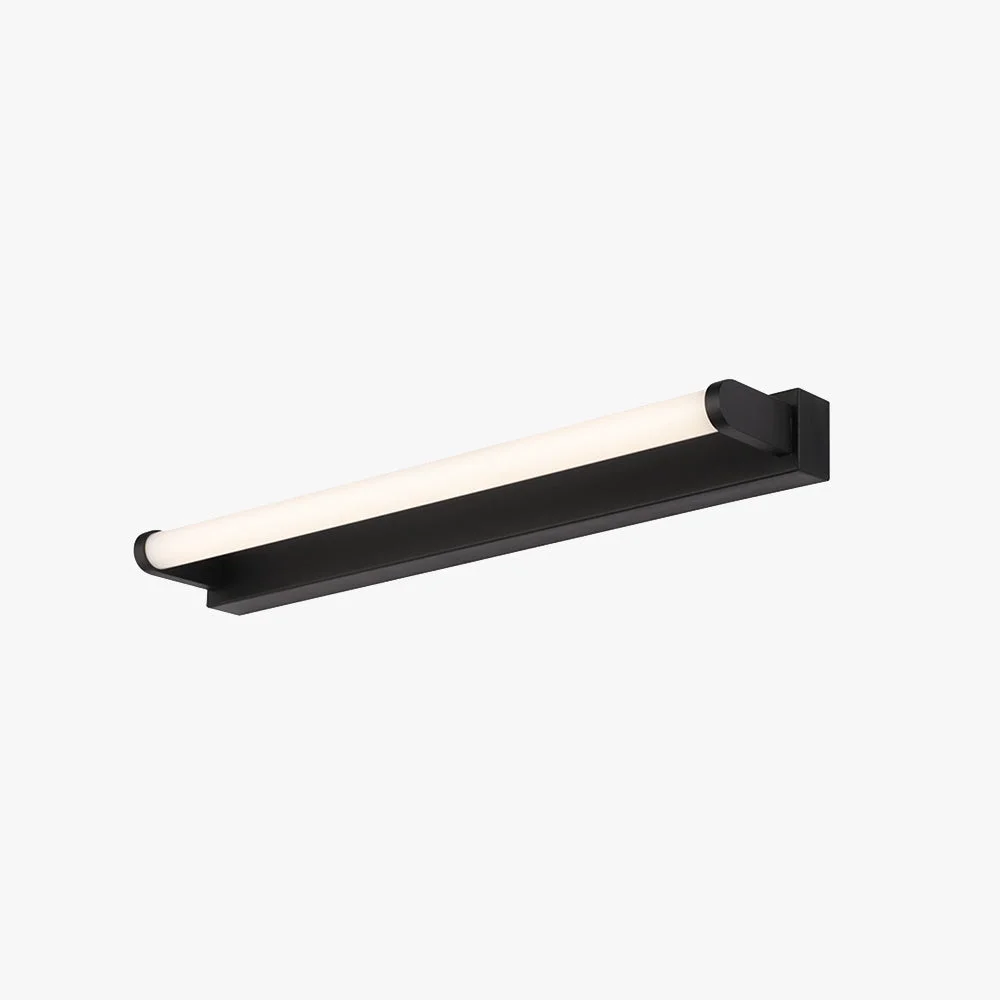 Advanced Leigh Minimalist Linear Cylindrical Metal Acrylic Wall Lamp Black Bathroom Fashionable