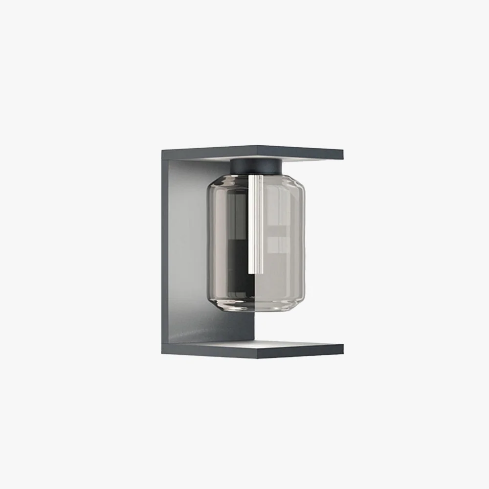 Unique Orr Modern Lantern Glass Outdoor Wall Lamp Black Gray Luxury