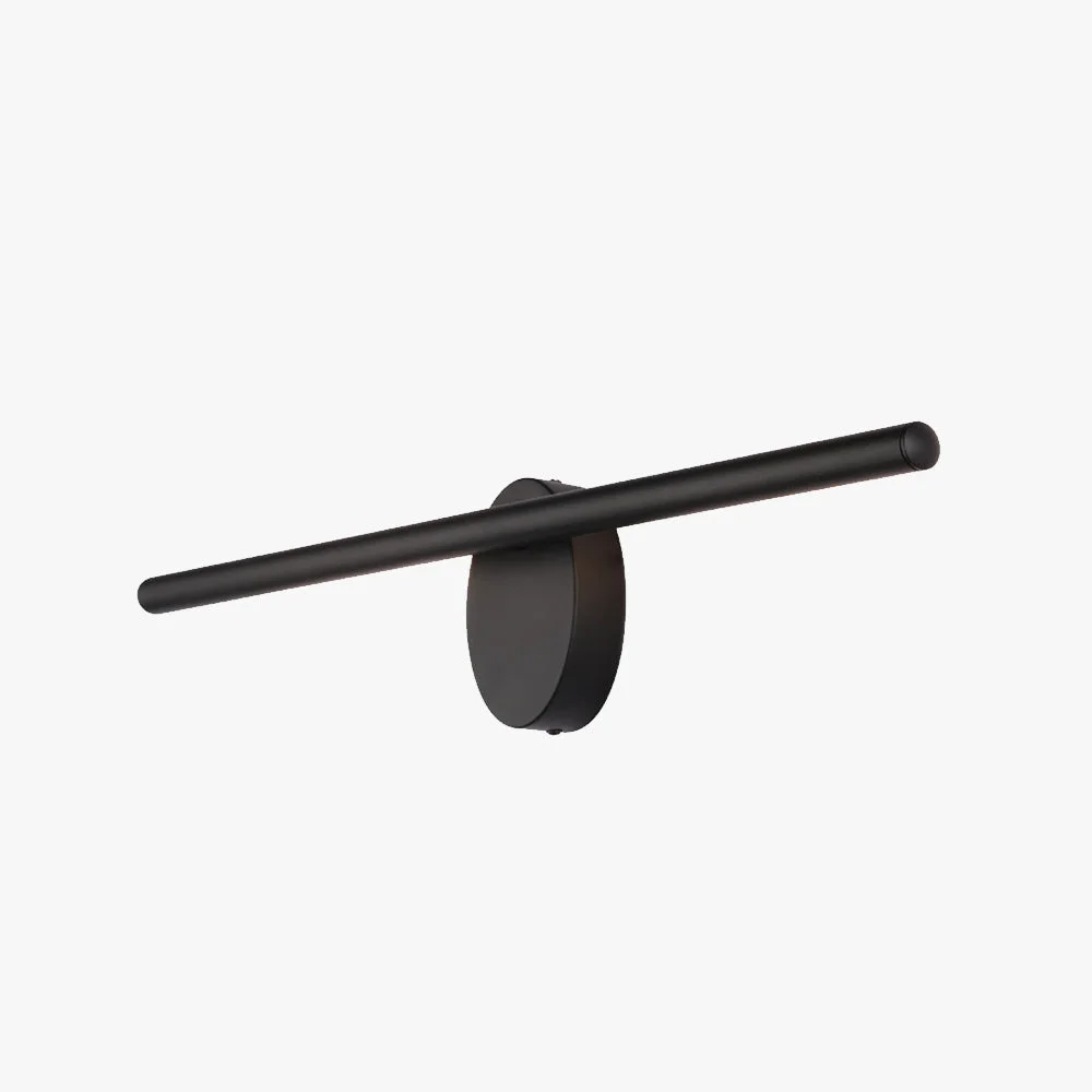 Exceptional Edge Minimalist Linear Metal Wall Lamp Black Bathroom Front Mirror Eco-Friendly