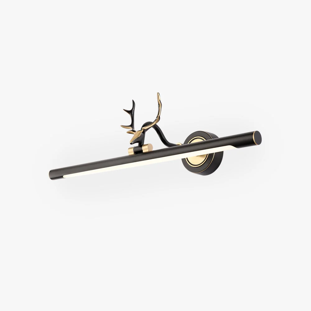 Recyclable Leigh Decorative Deer Mirror Front Vanity Wall Lamp Black Gold Proven
