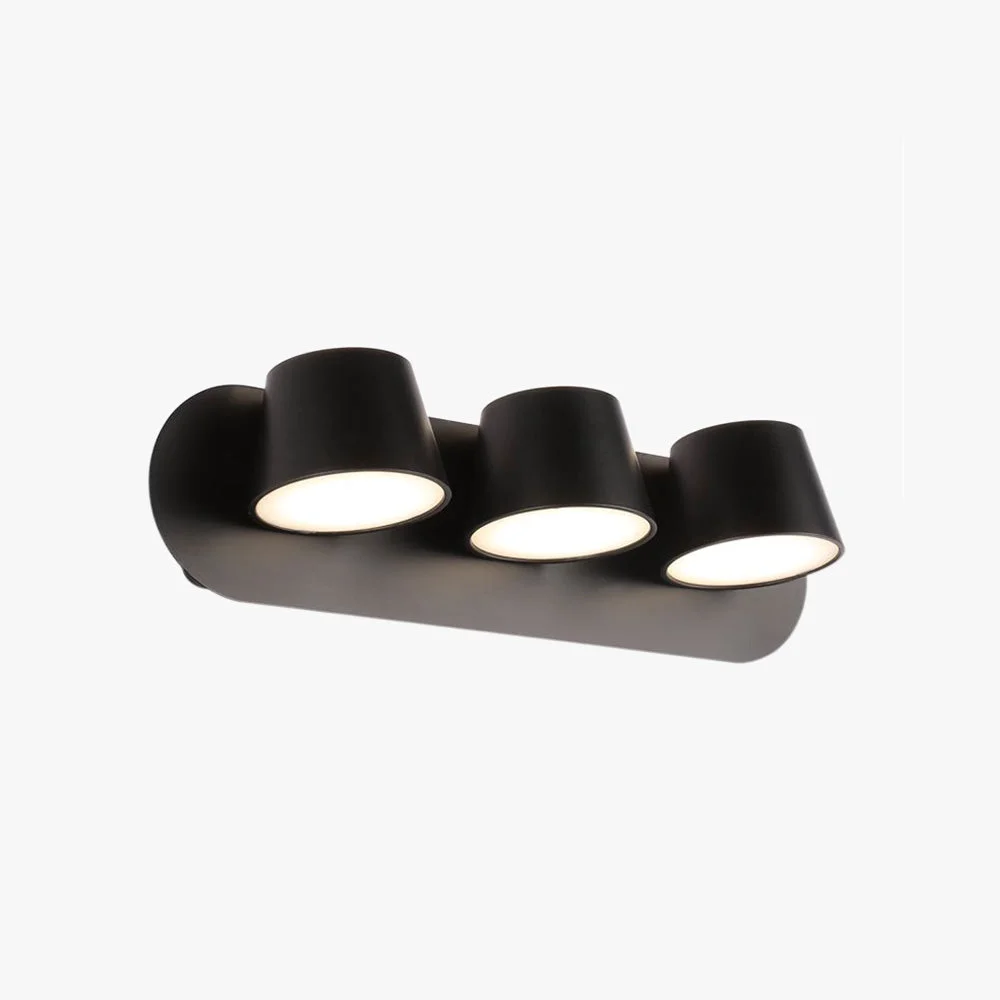 Efficient Cooley Modern Cylindrical Metal Mirror Front Wall Lamp Black Lightweight