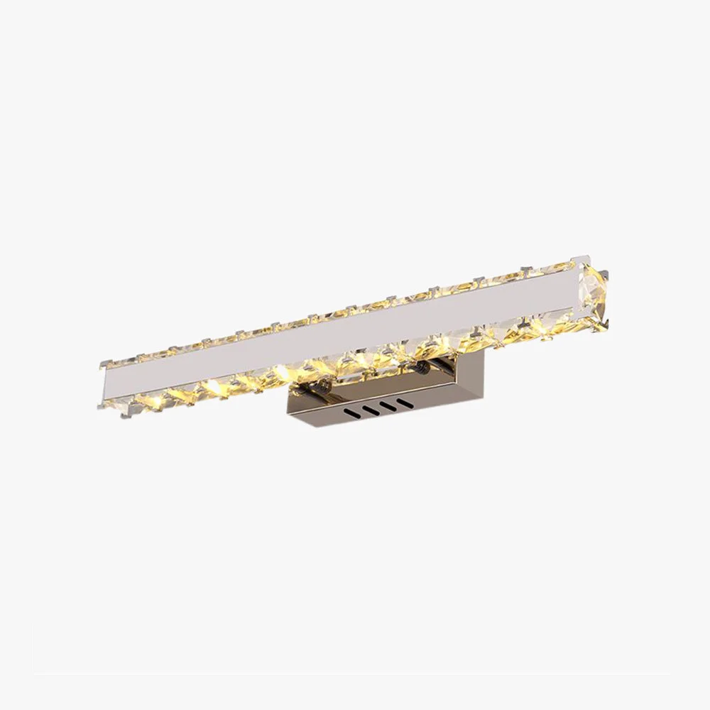 Responsible Kristy Modern Rectangular Metal Crystal Mirror Front Wall Lamp Gold Prestigious