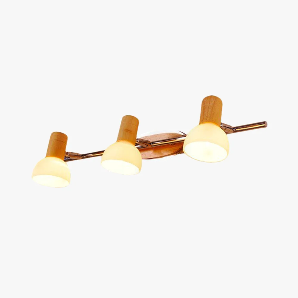 Organic Ozawa Multi Dome Mirror Front Wooden Vanity Wall Lamp Log Color Reliable