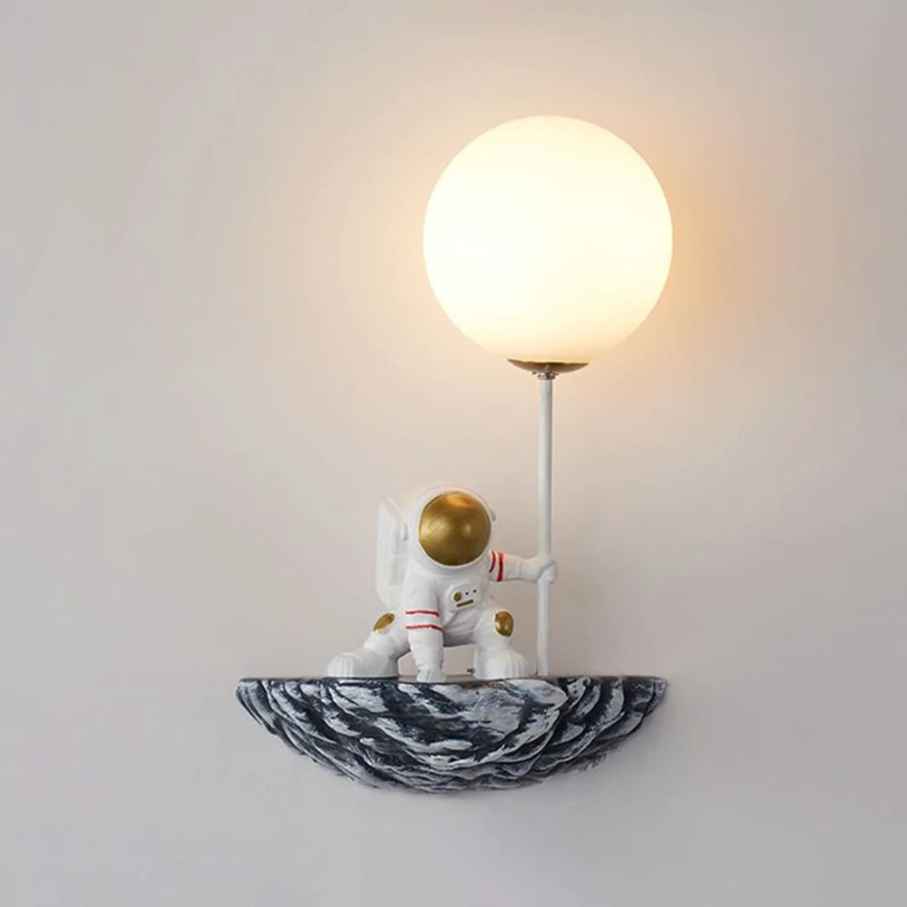 Superior Fateh Decorative Astronaut Glass Acrylic Wall Lamp White Blue-White Original