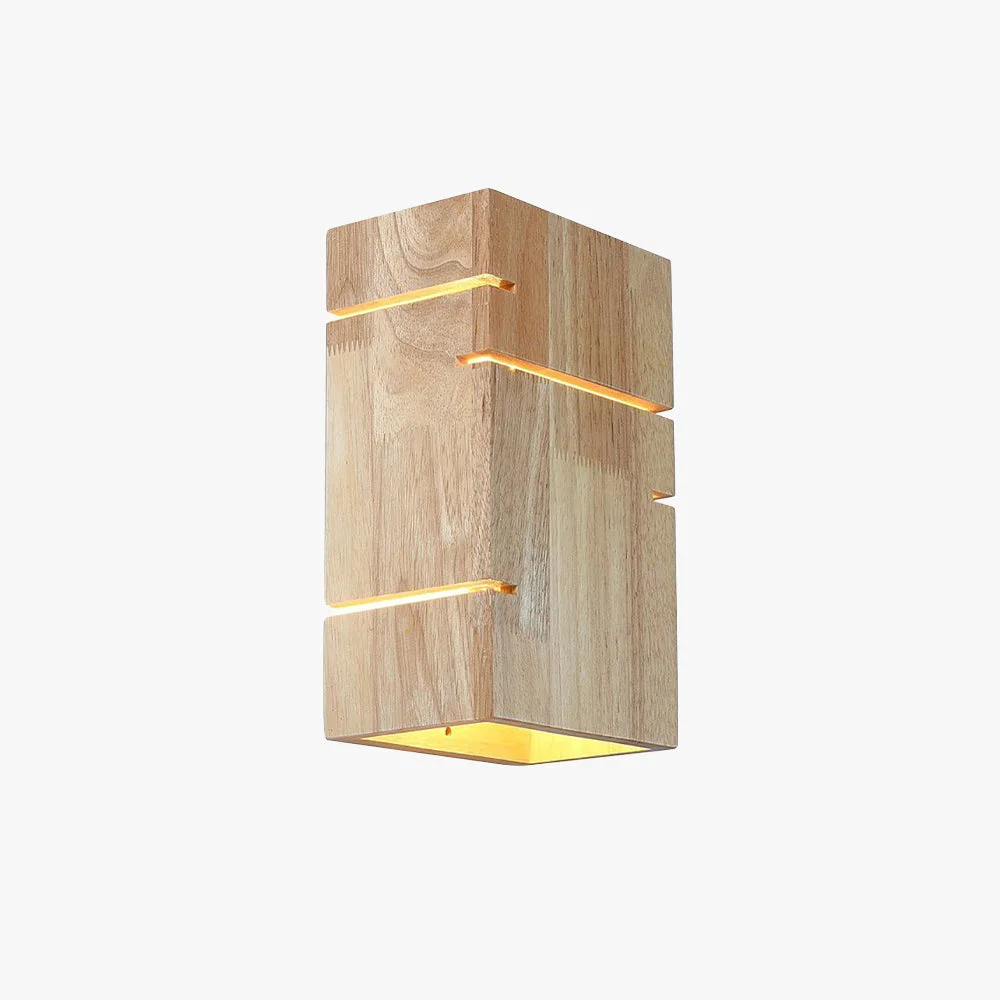 Artisan Ozawa Wall Lamp Rectangular Minimalist Mounted Bedside Wood Bedroom Easy-to-Use