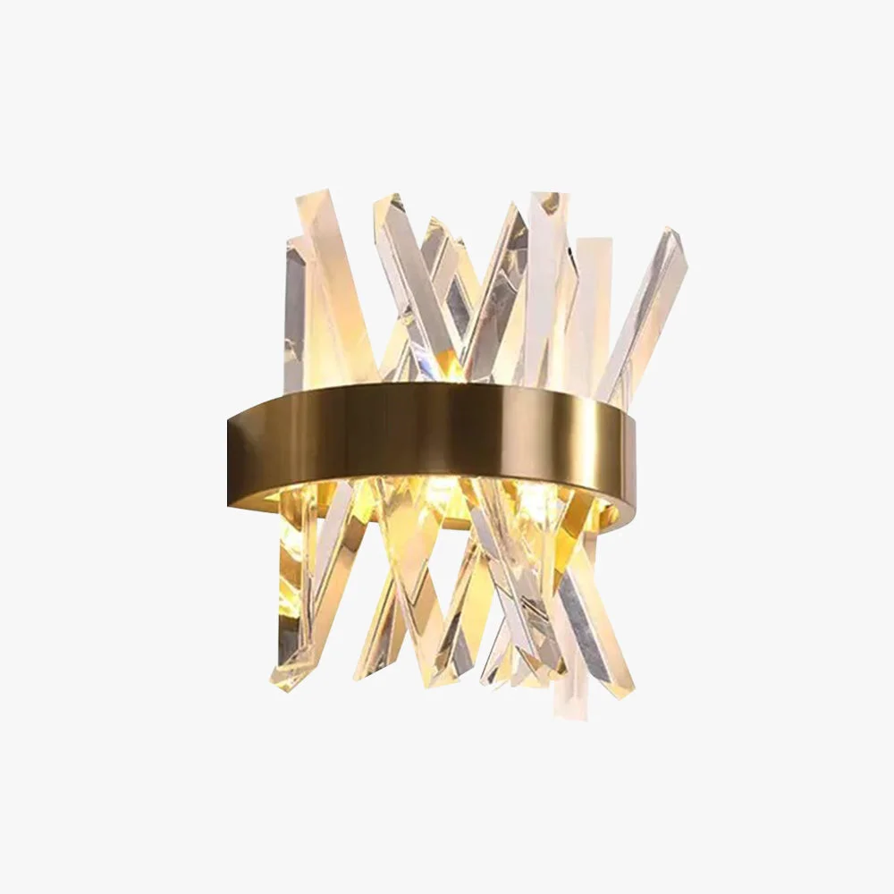 Easy-to-Use Marilyn Decorative Geometric Crystal Metal Wall Lamp Gold Powerful