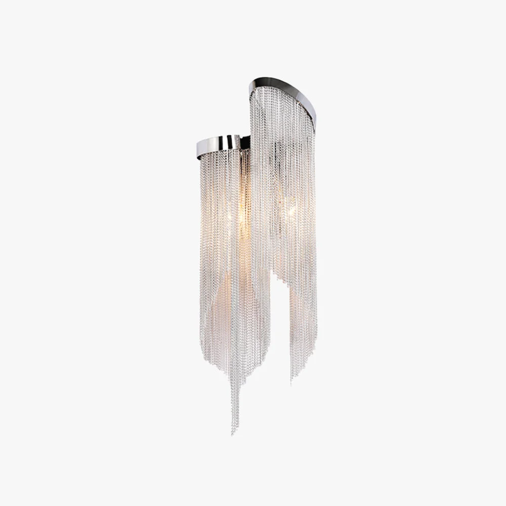 Advanced Colon Wall Lamp Modern Art Deco Tassel Chain Silver Bedroom Healthy