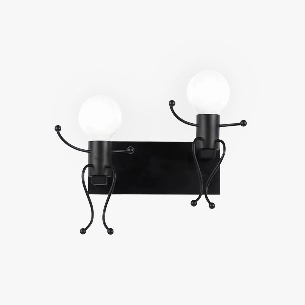 Powerful Luxo Modern Decorative Man Metal Wall Lamp White Black Unique