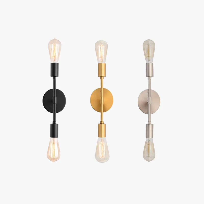 Durable Alessio Modern Minimalist Wall Lamp Metal Black Silver Gold Bathroom Enhanced