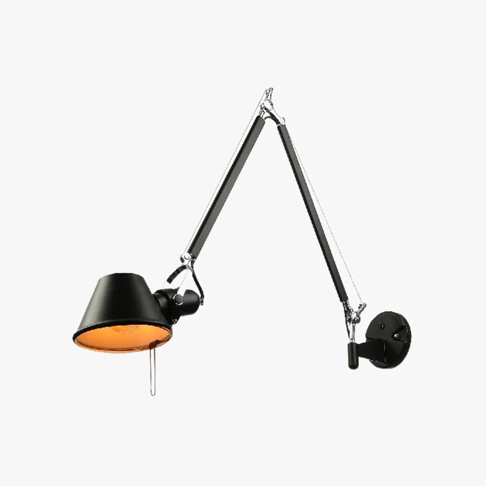 Sophisticated Brady Modern Simple Adjustable Wall Lamp Black Chrome Bedroom Advanced