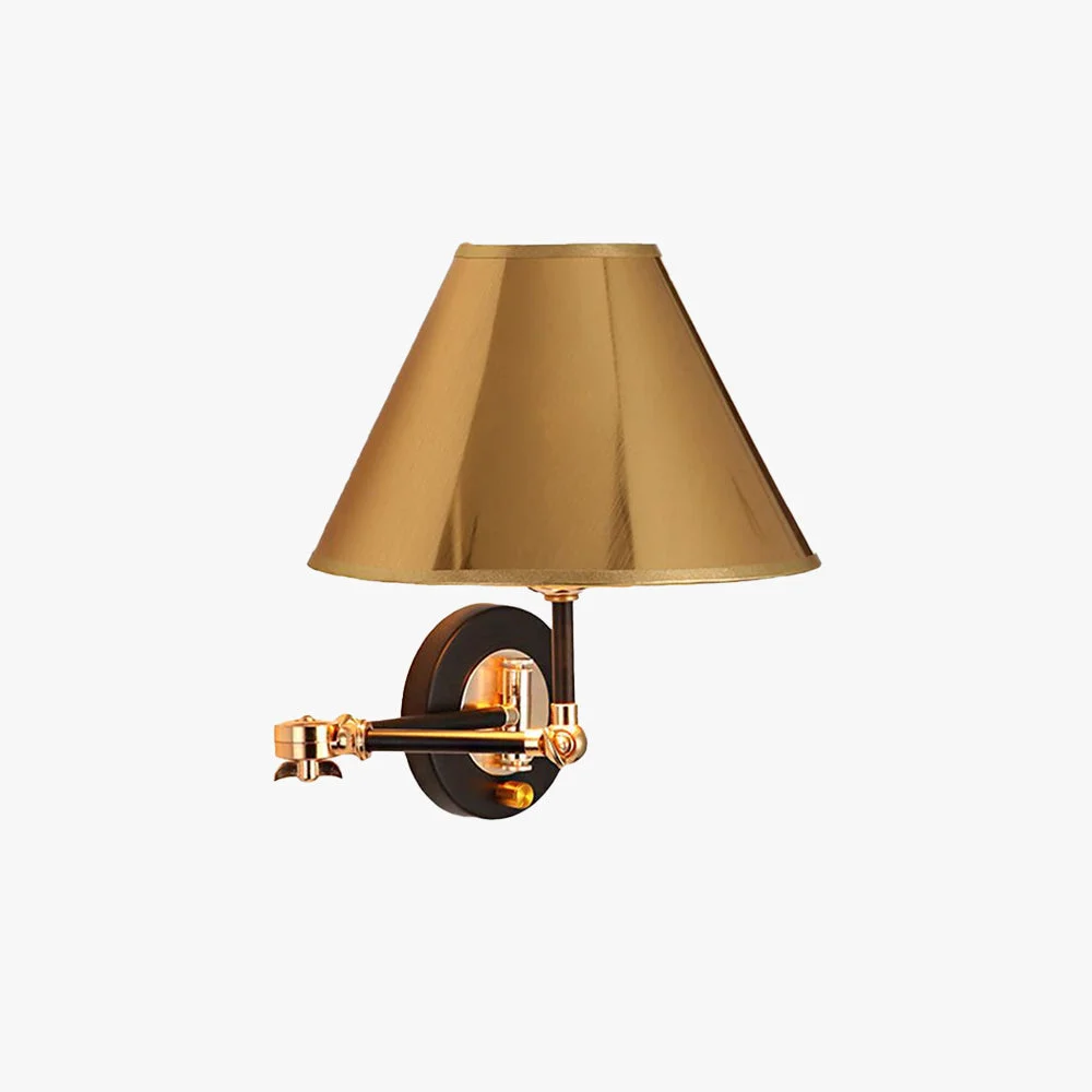 Versatile Carins Cone Shaped Adjustable Wall Lamp Gold Bedroom Relaxed