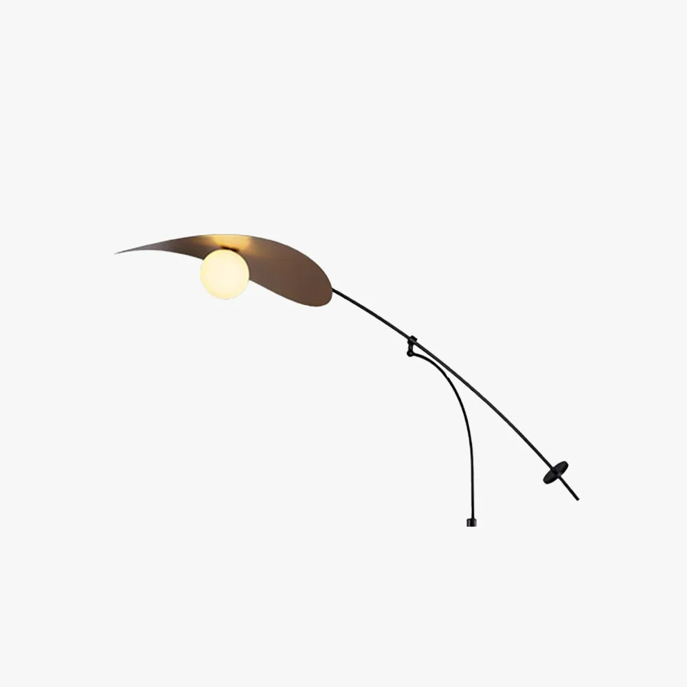 Fashionable Carins Arc Wall Lamp Metal Glass Black Gold Bedroom Modern