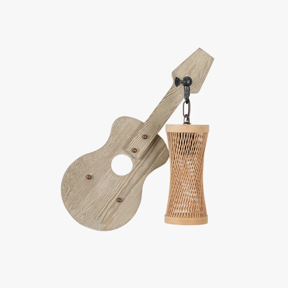 Powerful Alessio Wall Lamp American Vintage Guitar Decorative Wood Metal Certified