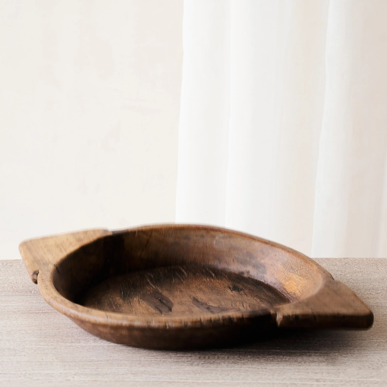Sophisticated Vintage Wooden Parat Bowl – Dark Unique