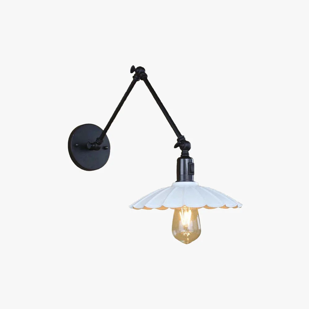 Outstanding Brady Wall Lamp Creative Pleated Adjustable Metal Black Bedroom Fine