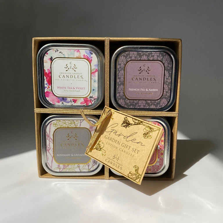 Selected Garden Gift Set 2-in-1 Soy Lotion Candles Authentic