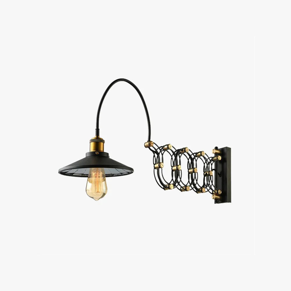 Pure Brady Wall Lamp Arched Lamppost Extendable Arm Metal Black Living Room Carefully Designed