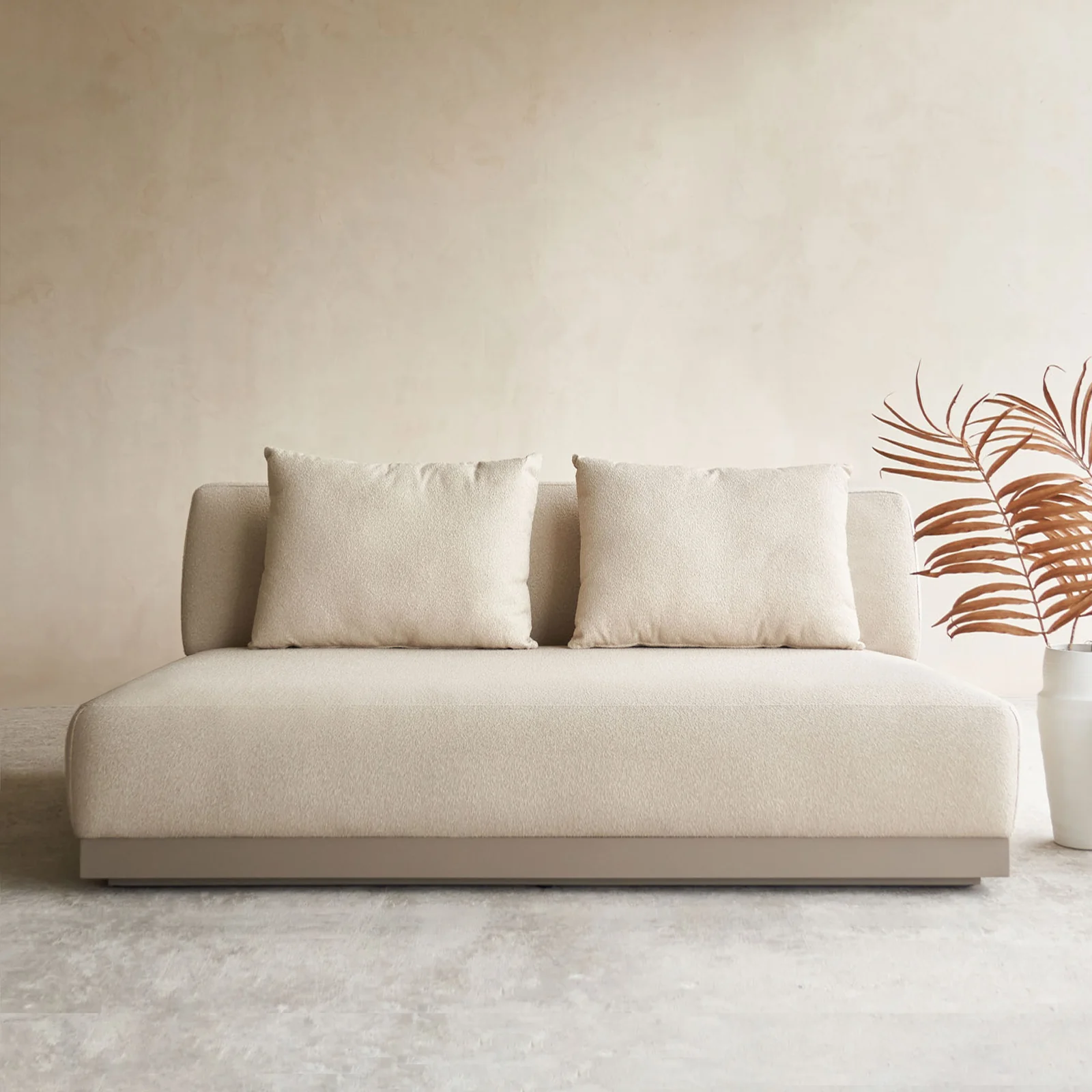 Eco-Friendly Amalfi Outdoor Sofa 2 Seater Taupe Frame – Sand 166cm Flexible