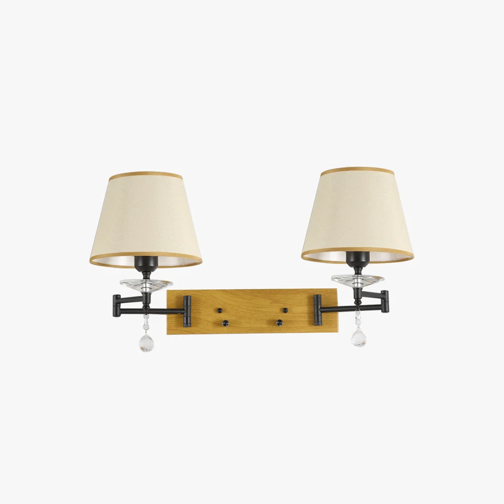 Contemporary Carins Wall Lamp Dual Lamp Head Adjustable Fabric 3-Color Bedroom High-Quality