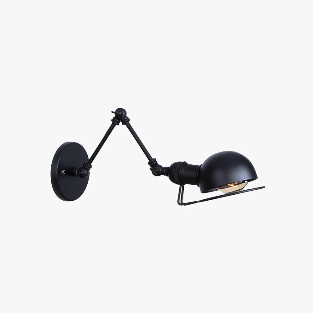 Sophisticated Brady Wall Lamp Dome Minimalist Metal Adjustable Black Bedroom Relaxed