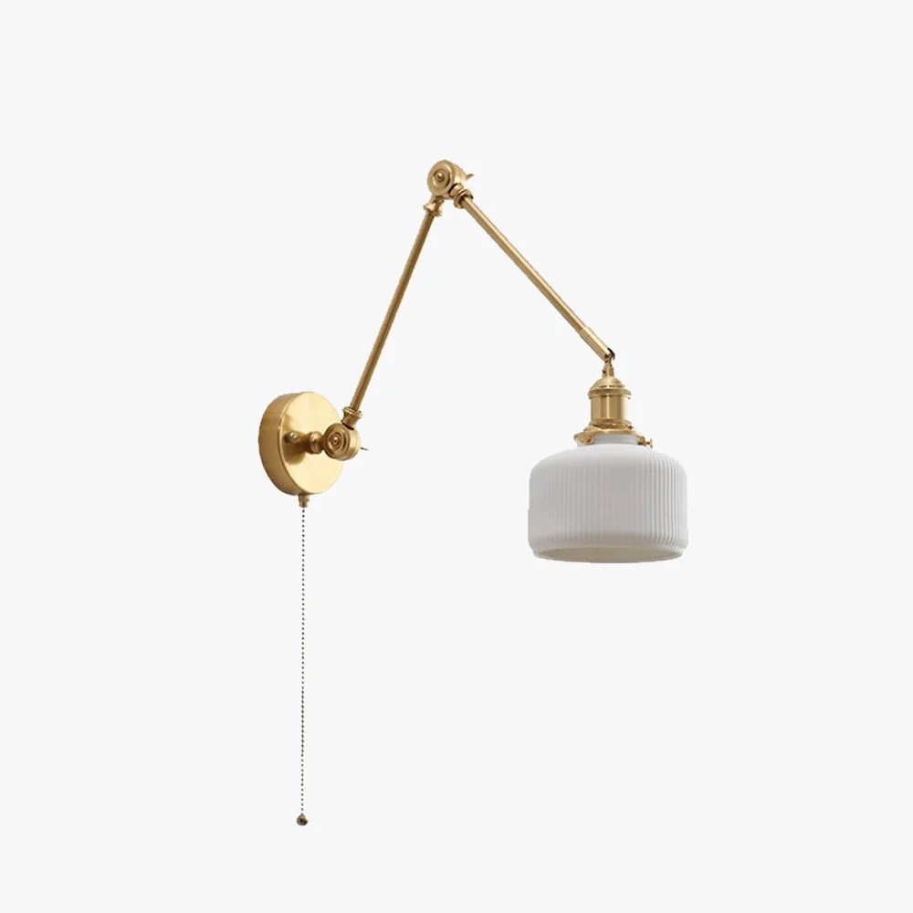 Premium Carins Wall Lamp Modern Drum Ceramics Metal Adjustable White Pure