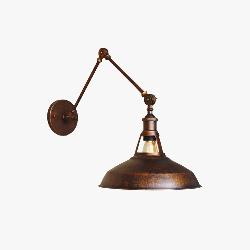 Practical Brady Wall Lamp Dome Modern Metal Adjustable Black Rust Bedroom Dependable