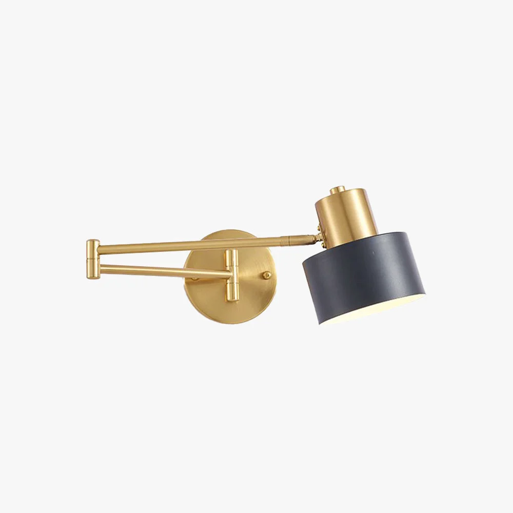 Premium Material Freja Wall Lamp Modern Metal Adjustable Black Gold Bedroom Detailed