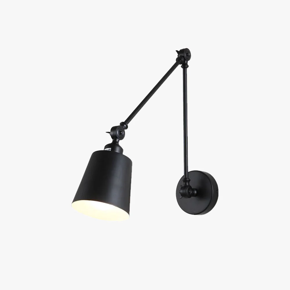 Fine Crafted Brady Wall Lamp Dome Modern Metal Adjustable Black White Living Room Classic