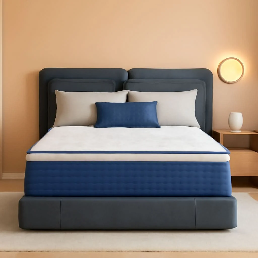 Effective Blue Queen Hybrid Memory Foam Mattress Box CertipurUS Refined