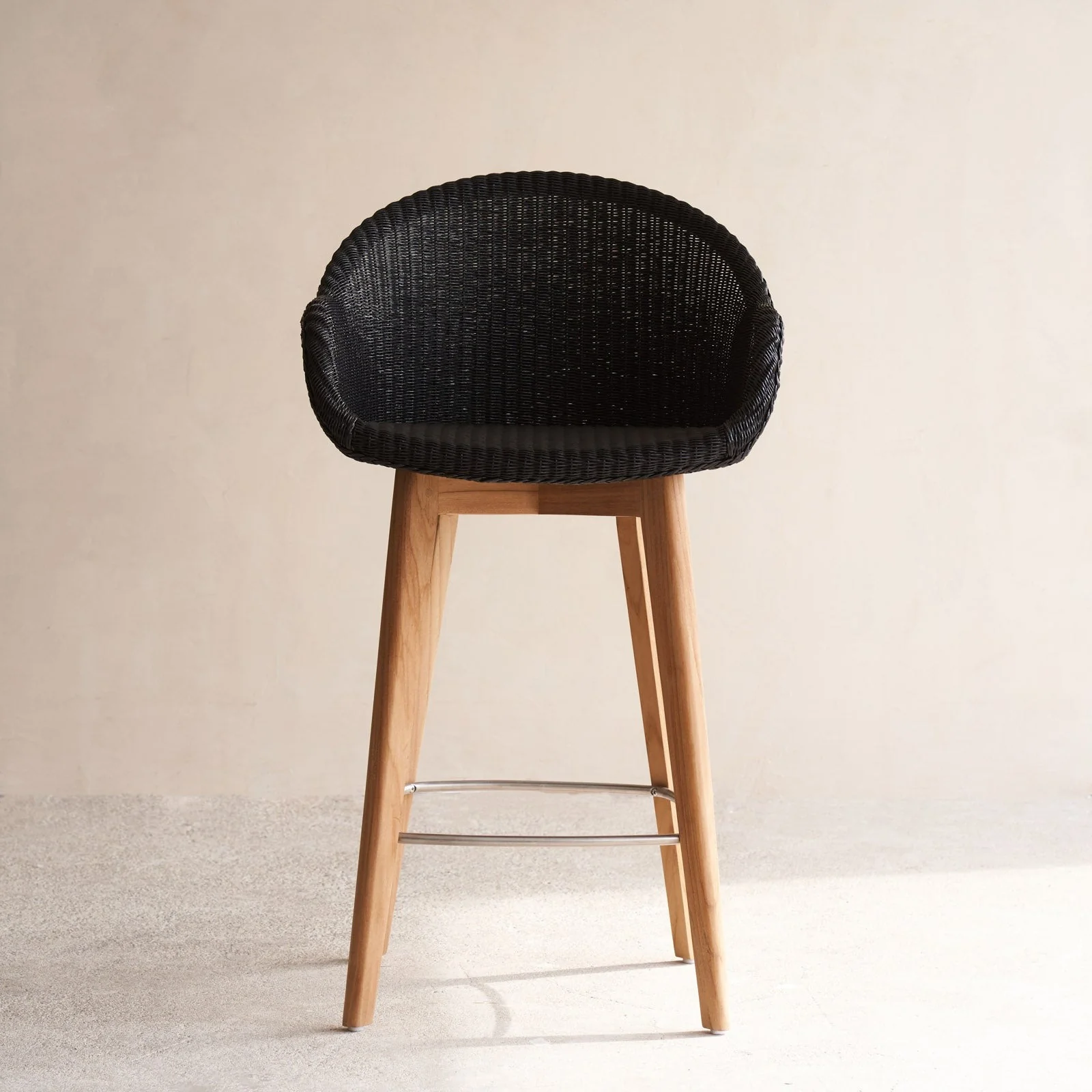 Secure Avril Counter Stool Teak Frame – Black Fashionable