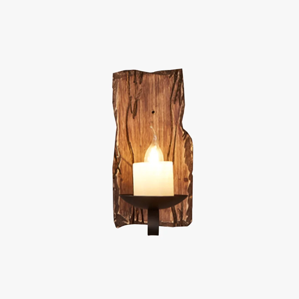 Smart Austin Wall Lamp Rectangular Vintage Wood Metal Bedroom Elite