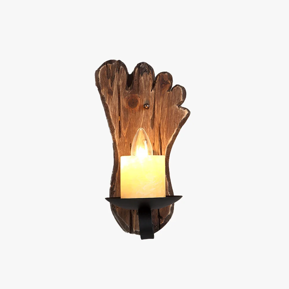 Next-Generation Austin Wall Lamp Foot Shape Vintage Wood Metal Bedroom Modern