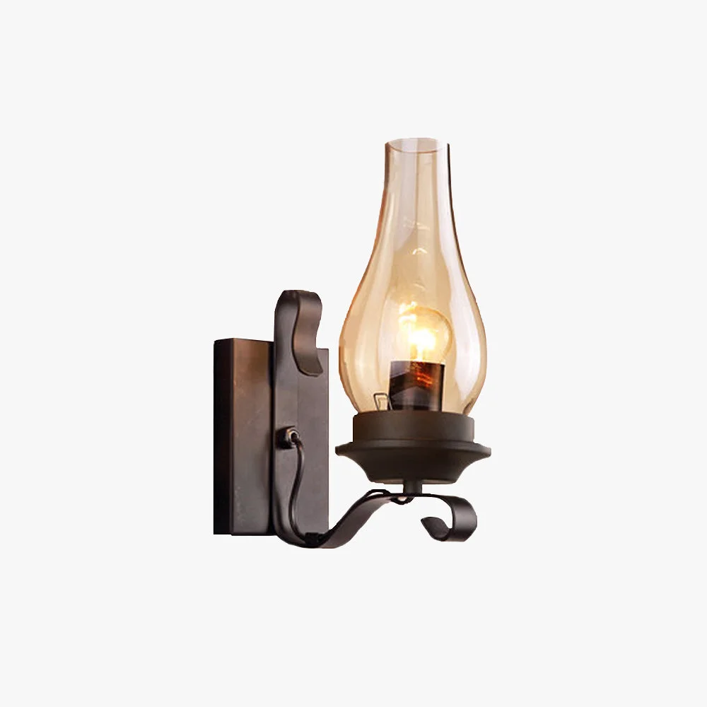 Specialty Alessio Vintage Candle Wood Metal Wall Lamp High-Quality