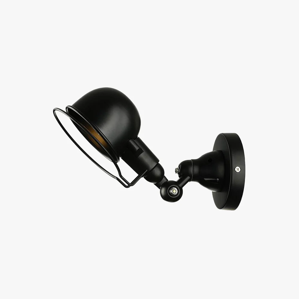 Prestigious Alessio Wall Lamp Dome Retro Adjustable Metal Black Living Room Reusable