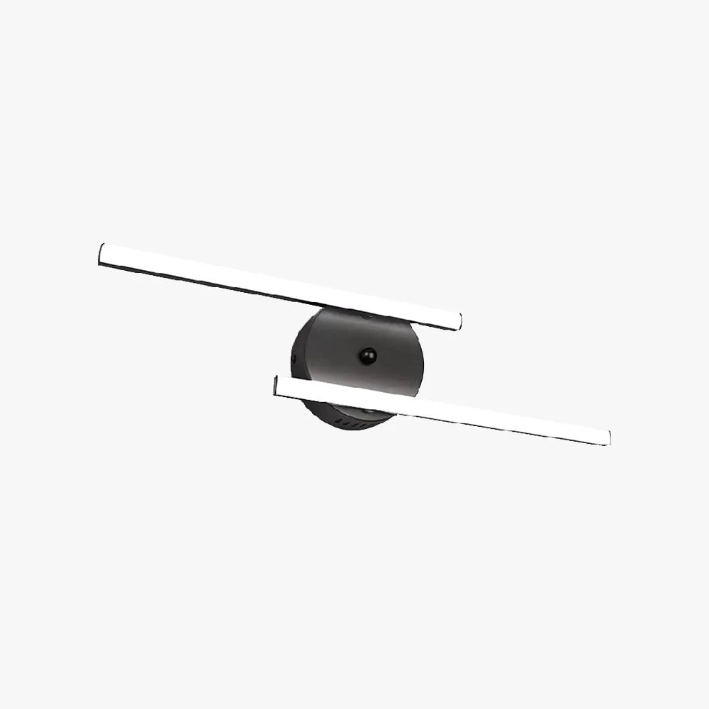 Unique Alana Modern Bi-Linear LED Vanity Wall Lamp Black Silver Eco-Friendly